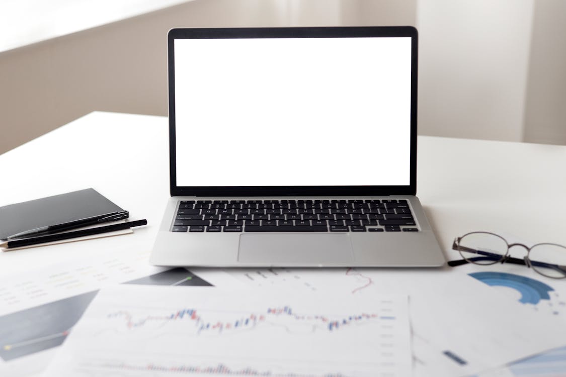 Marketing technology on laptop